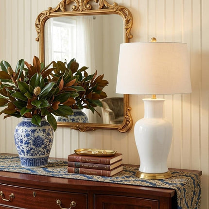 29" Gold Urn Table Lamp With Drum Shade HomeRoots