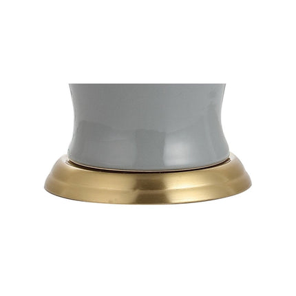 29" Gray And Gold Urn Bedside Lamp With Drum Shade HomeRoots