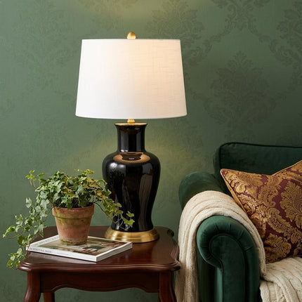 29" Gold Urn Table Lamp With Drum Shade HomeRoots