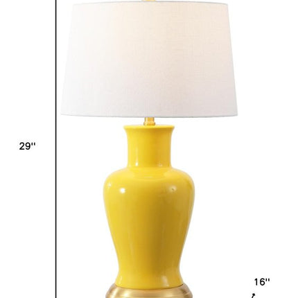29" Gold Urn Bedside Lamp With Empire Shade HomeRoots