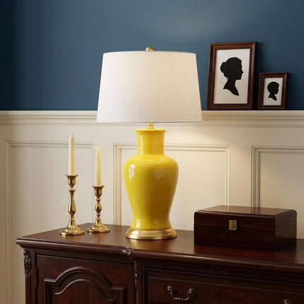 29" Gold Urn Bedside Lamp With Empire Shade HomeRoots