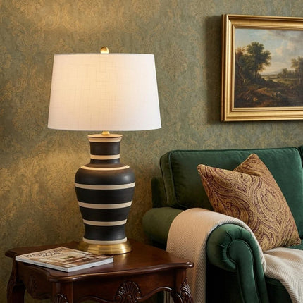 29" Gold Urn Table Lamp With Drum Shade HomeRoots