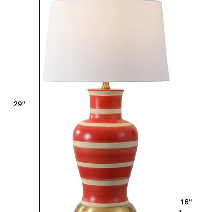 29" Gold Urn Table Lamp With Drum Shade HomeRoots