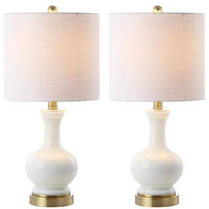 Set of Two 22" Gold Novelty Table Lamps With Globe Shades HomeRoots