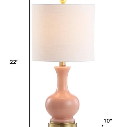 Set of Two 22" Gold Novelty Table Lamps With Drum Shades HomeRoots