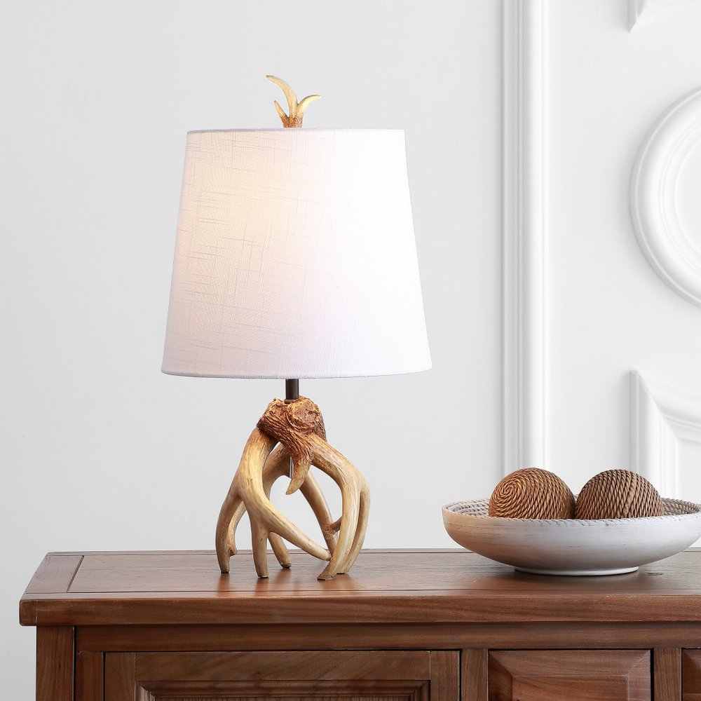 19" Brown Novelty Table Lamp LED With Globe Shade