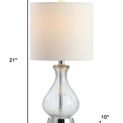 21" Silver Gourd Table Lamp With Drum Shade HomeRoots