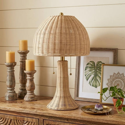 22" Light Brown Table Lamp With Globe Shade HomeRoots