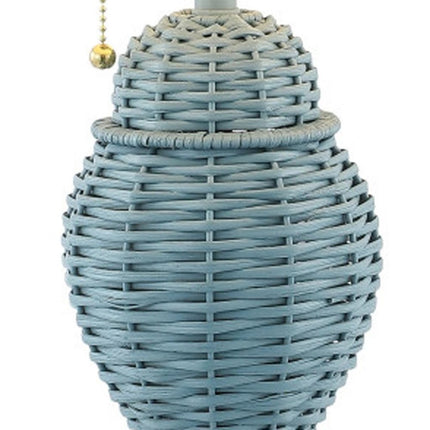 Set of Two 21" Blue Urn Table Lamps With Empire Shades HomeRoots