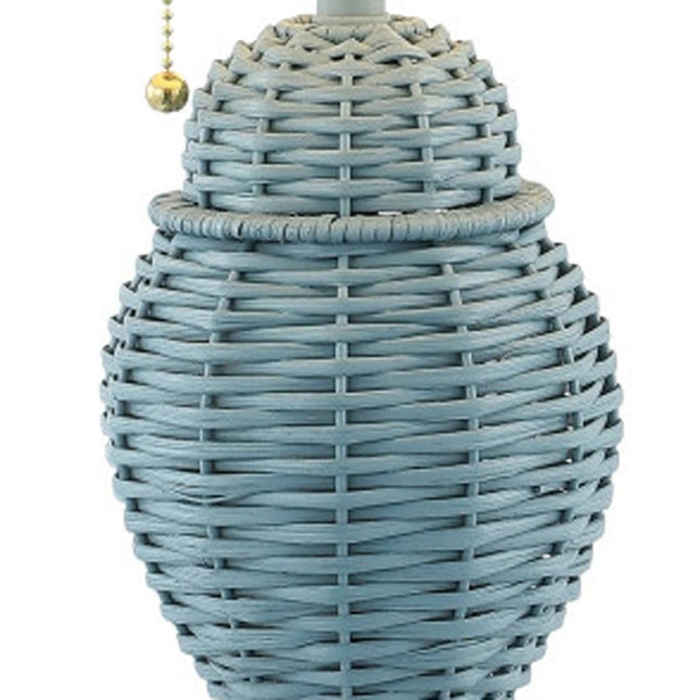 Set of Two 21" Blue Urn Table Lamps With Empire Shades HomeRoots
