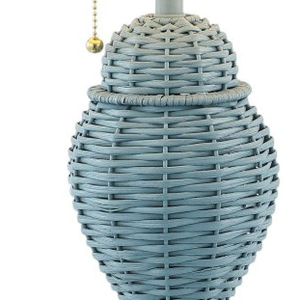 Set of Two 21" Blue Urn Table Lamps With Empire Shades HomeRoots