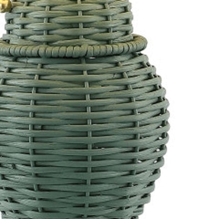Set of Two 21" Green Urn Bedside Lamps With Empire Shades HomeRoots
