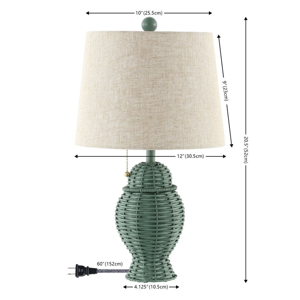 Set of Two 21" Green Urn Table Lamps LED With Empire Shades