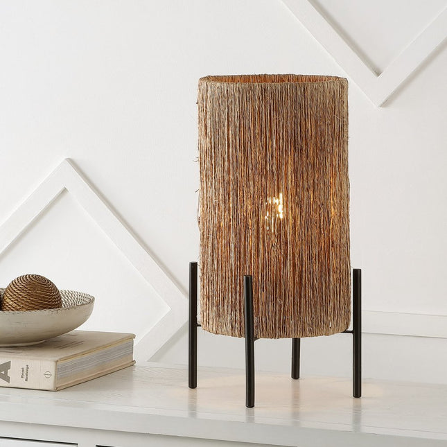 17" Black Table Lamp With Cylinder Shade HomeRoots