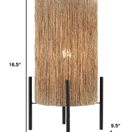 17" Black Table Lamp With Cylinder Shade HomeRoots