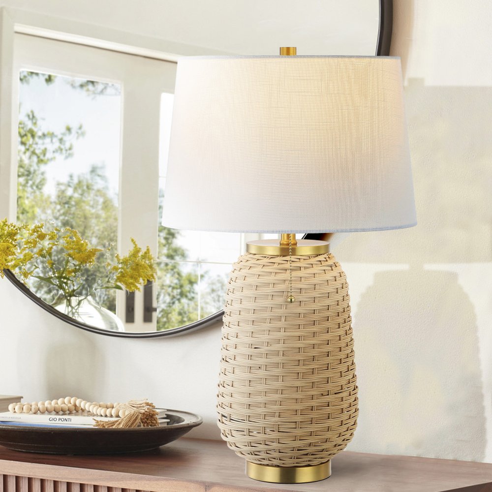 25" Gold Urn Table Lamp LED With Empire Shade