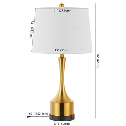 Set of Two 26" Black Table Lamps With Empire Shades
