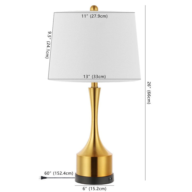 Set of Two 26" Black Table Lamps With Empire Shades HomeRoots