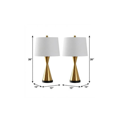 Set of Two 26" Black Novelty Table Lamps With Empire Shades HomeRoots