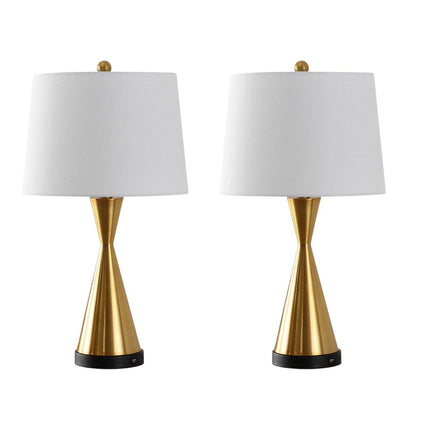 Set of Two 26" Black Novelty Table Lamps With Empire Shades HomeRoots