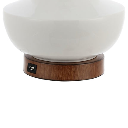 23" Brown Globe Bedside Lamp With Empire Shade HomeRoots