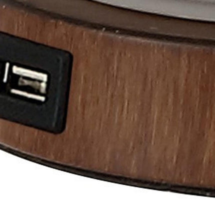 23" Brown Globe Bedside Lamp With Empire Shade HomeRoots
