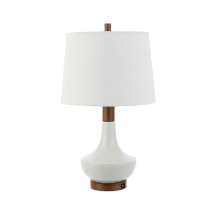 23" Brown Globe Bedside Lamp With Empire Shade HomeRoots