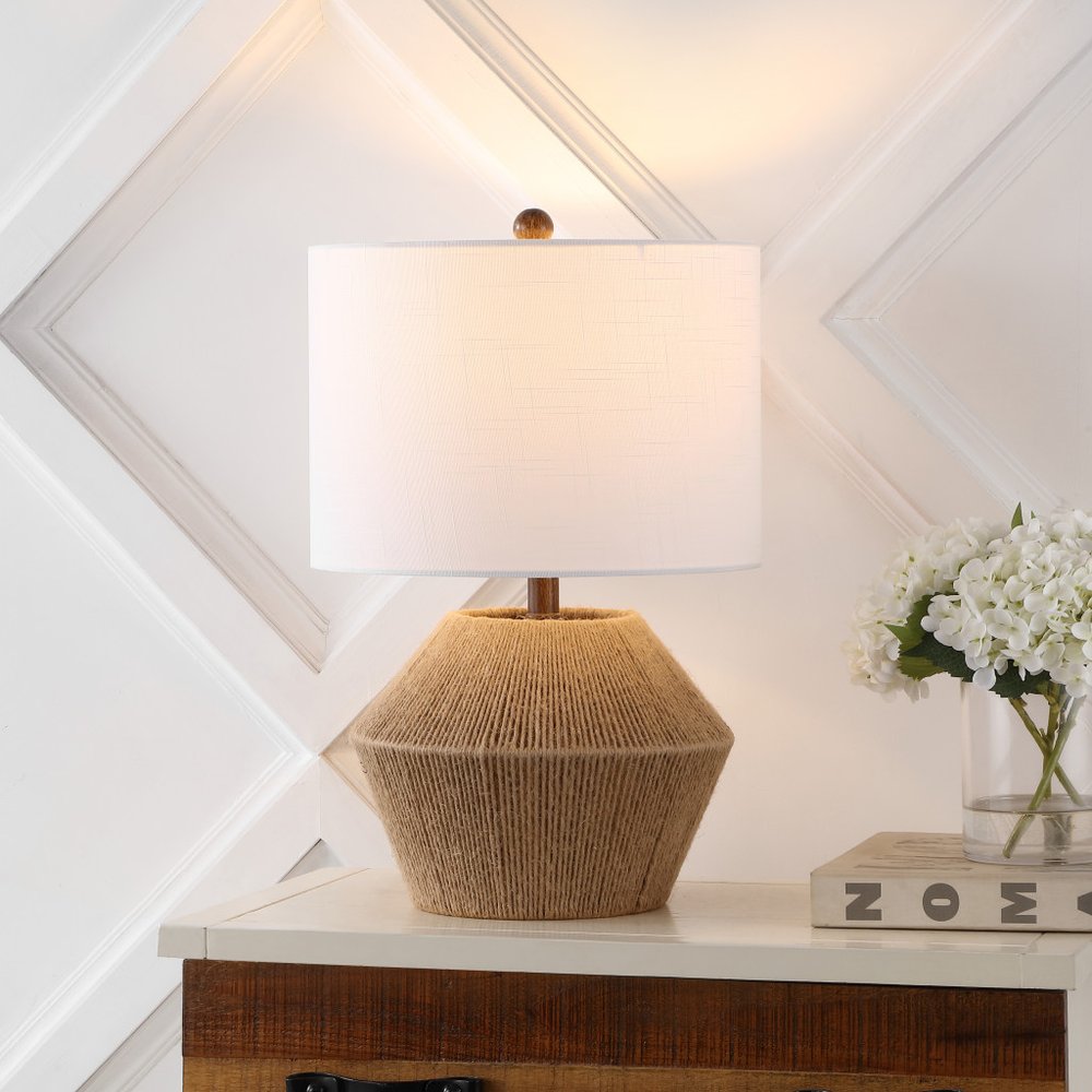 22" Clear Novelty Table Lamp LED With Drum Shade