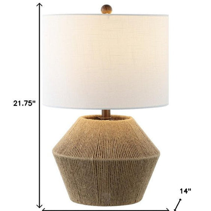 22" Brown Novelty Bedside Lamp With Drum Shade HomeRoots