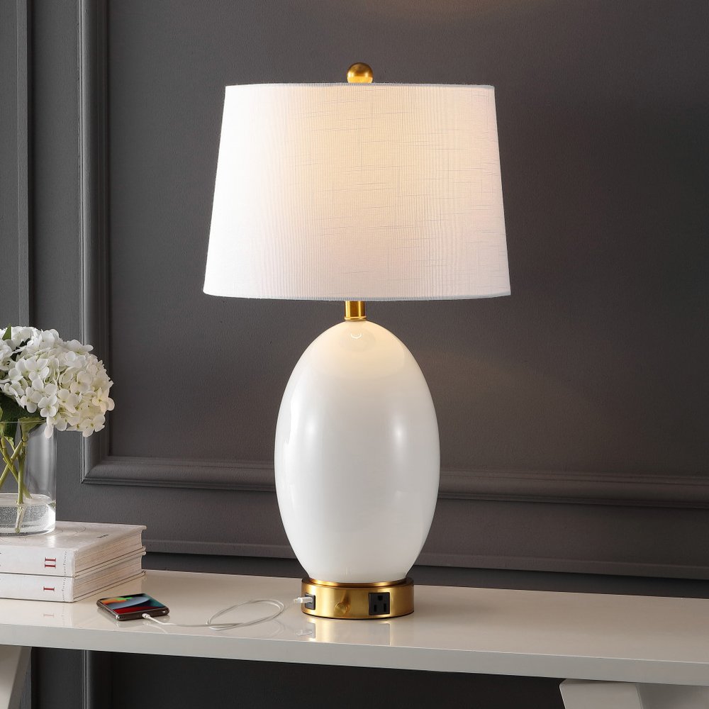 27" Gold Novelty Table Lamp LED With Empire Shade