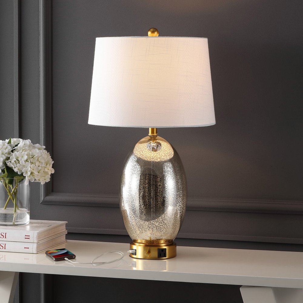 27" Gold Novelty Table Lamp LED With Empire Shade