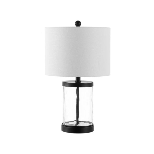 Set of Two 21" Black Table Lamps With Drum Shades