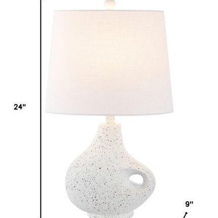 24" White Gourd Table Lamp With Novelty Shade HomeRoots
