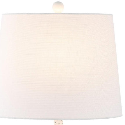 24" White Gourd Table Lamp With Novelty Shade HomeRoots