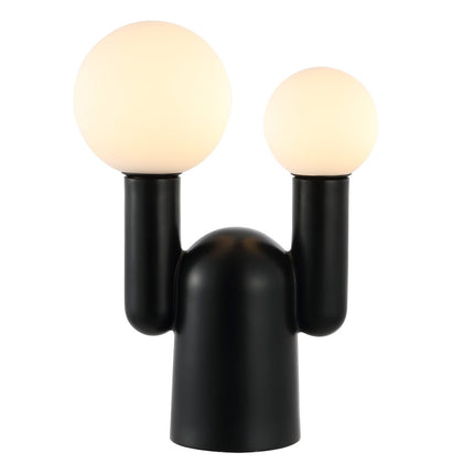19" Black Two Light Novelty Globe Lamp HomeRoots