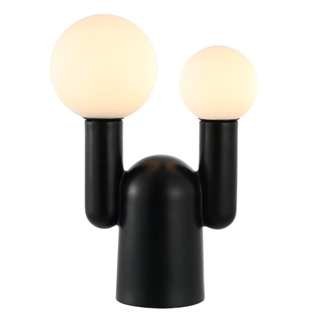 19" Black Two Light Novelty Globe Lamp HomeRoots