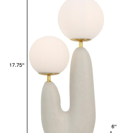 18" Light Gray Globe Globe Lamp HomeRoots