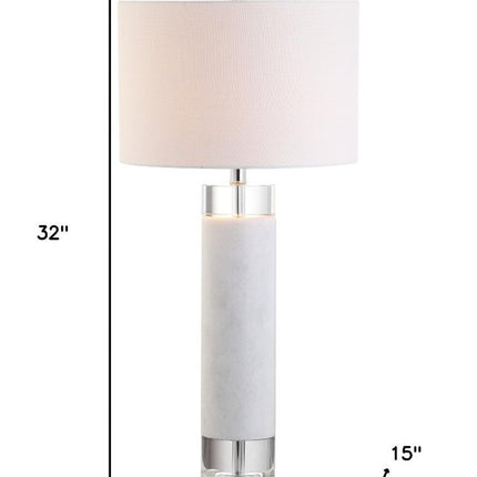 32" Clear Novelty Table Lamp With Drum Shade HomeRoots