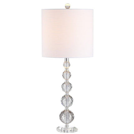 Set of Two 27" Clear Table Lamps With Drum Shades HomeRoots