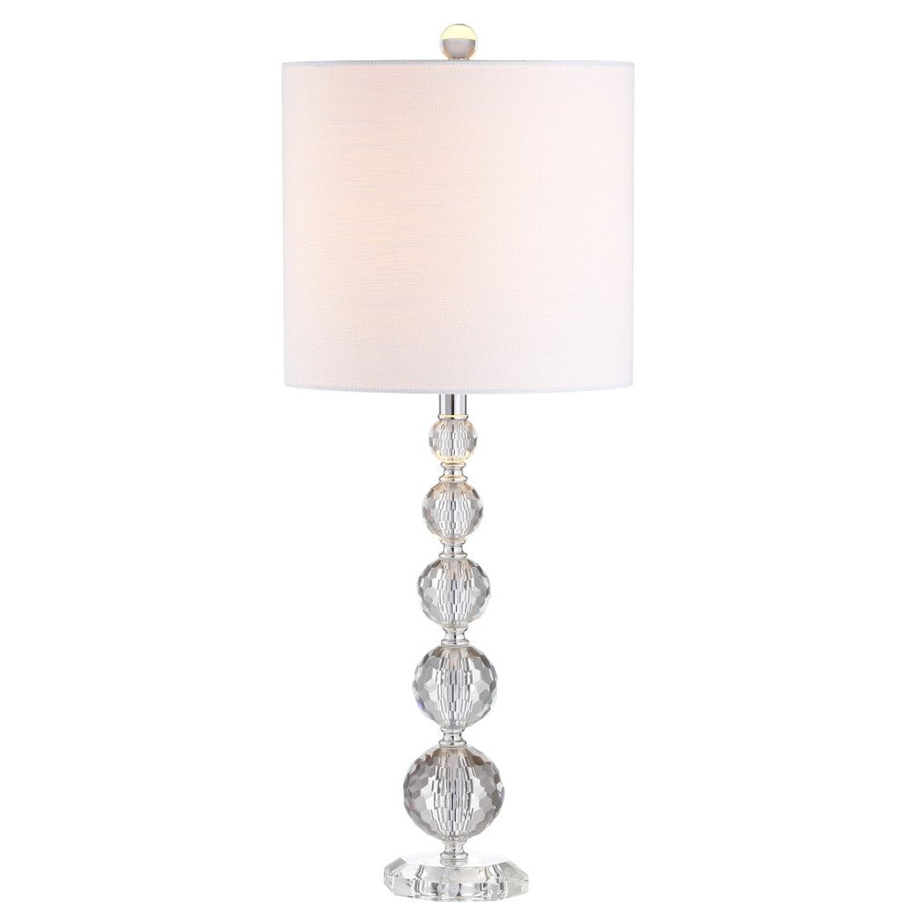 Set of Two 27" Clear Novelty Table Lamps LED With Drum Shades