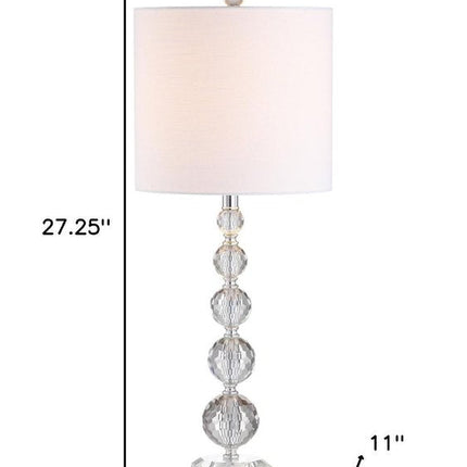 Set of Two 27" Clear Table Lamps With Drum Shades HomeRoots