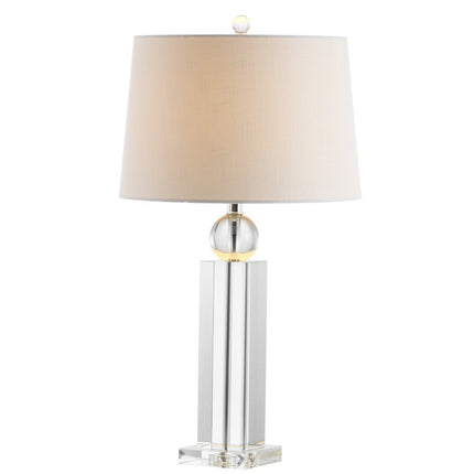 29" Silver And Clear Table Lamp With Empire Shade HomeRoots