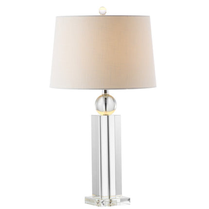 29" Silver And Clear Table Lamp With Empire Shade HomeRoots