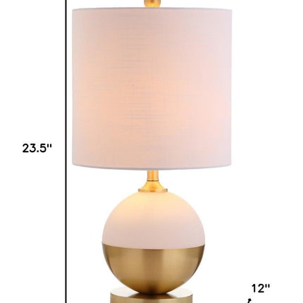 24" Gold Globe Table Lamp With Drum Shade HomeRoots
