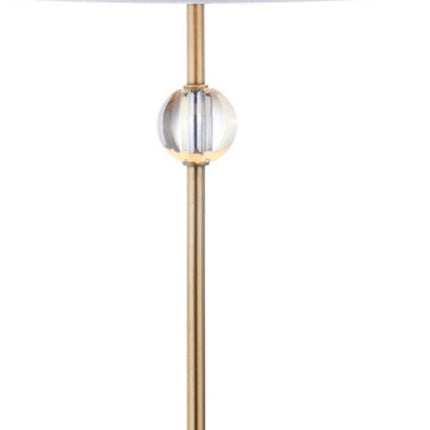 Set of Two 30" White Table Lamps With Drum Shades HomeRoots