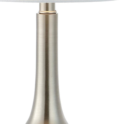 Set of Two 25" Clear Gourd Table Lamps With Drum Shades