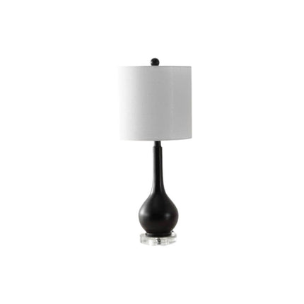 Set of Two 25" Clear Gourd Table Lamps With Drum Shades HomeRoots