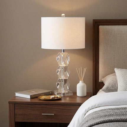 26" Clear Novelty Table Lamp With Drum Shade HomeRoots