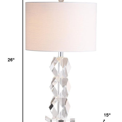 26" Clear Novelty Table Lamp With Drum Shade HomeRoots