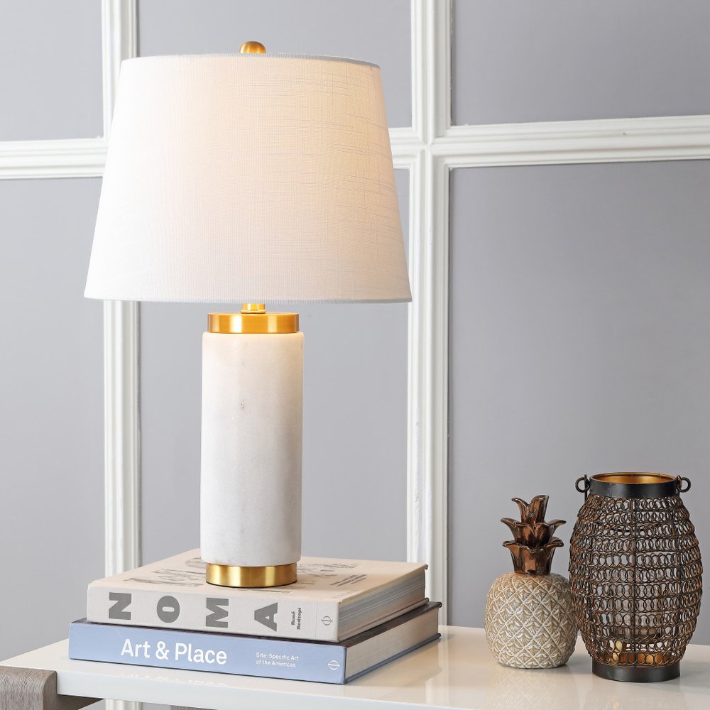 23" Gold Novelty Table Lamp LED With Drum Shade